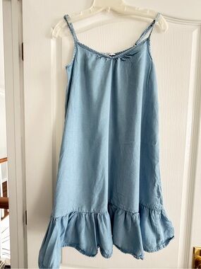 Primark Sky Blue Spaghetti Strap Ruffle-Hem Dress
